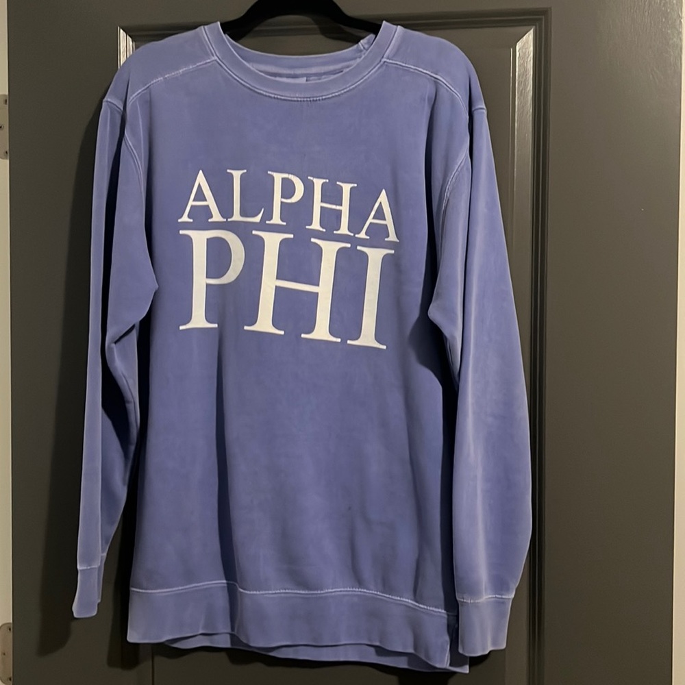 Purple comfort colors size medium alpha phi oversized crewneck